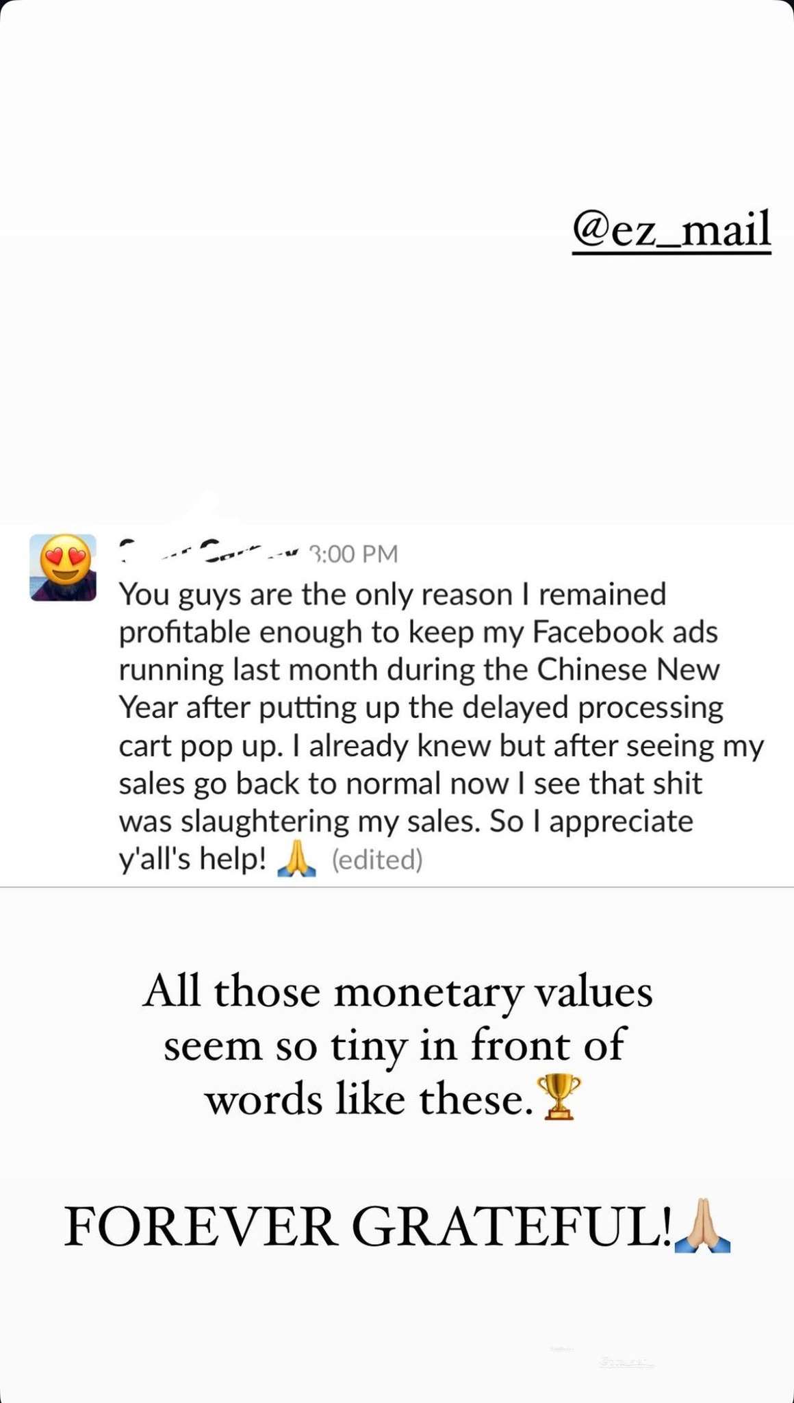Client testimonial